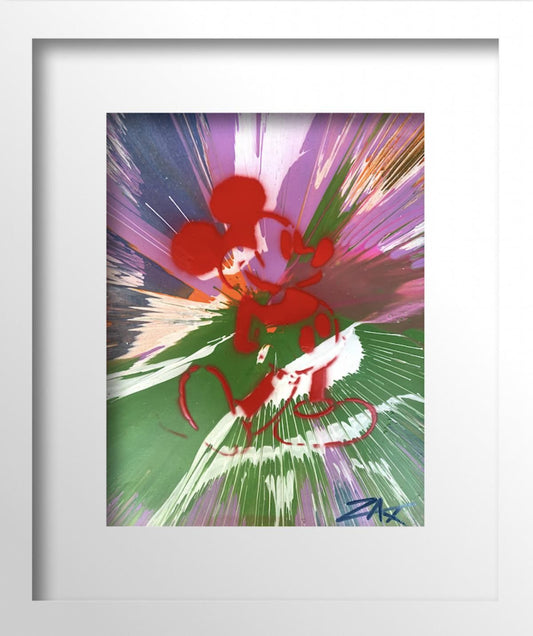 E.M. Zax- 1/1 Acrylic Paint on paper "Mickey"