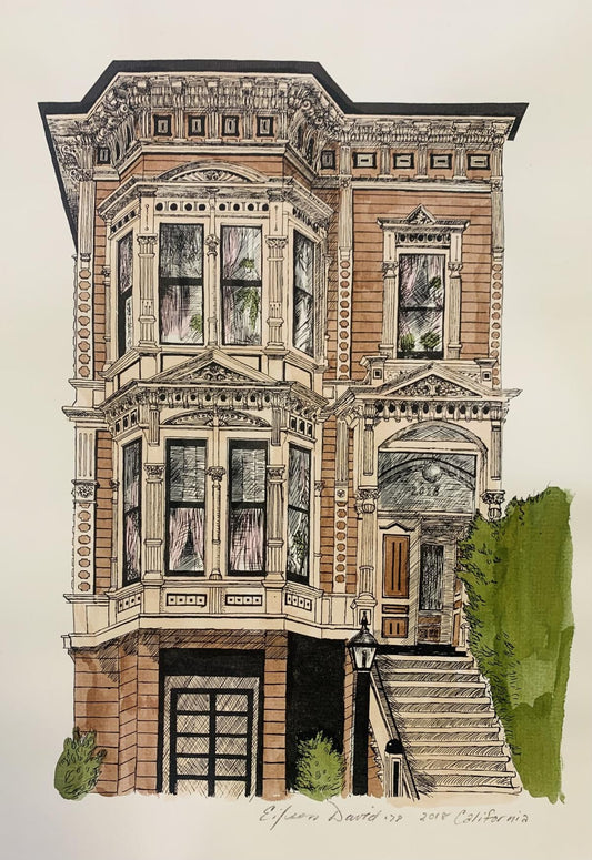 Eileen David- Watercolor monoprint on paper