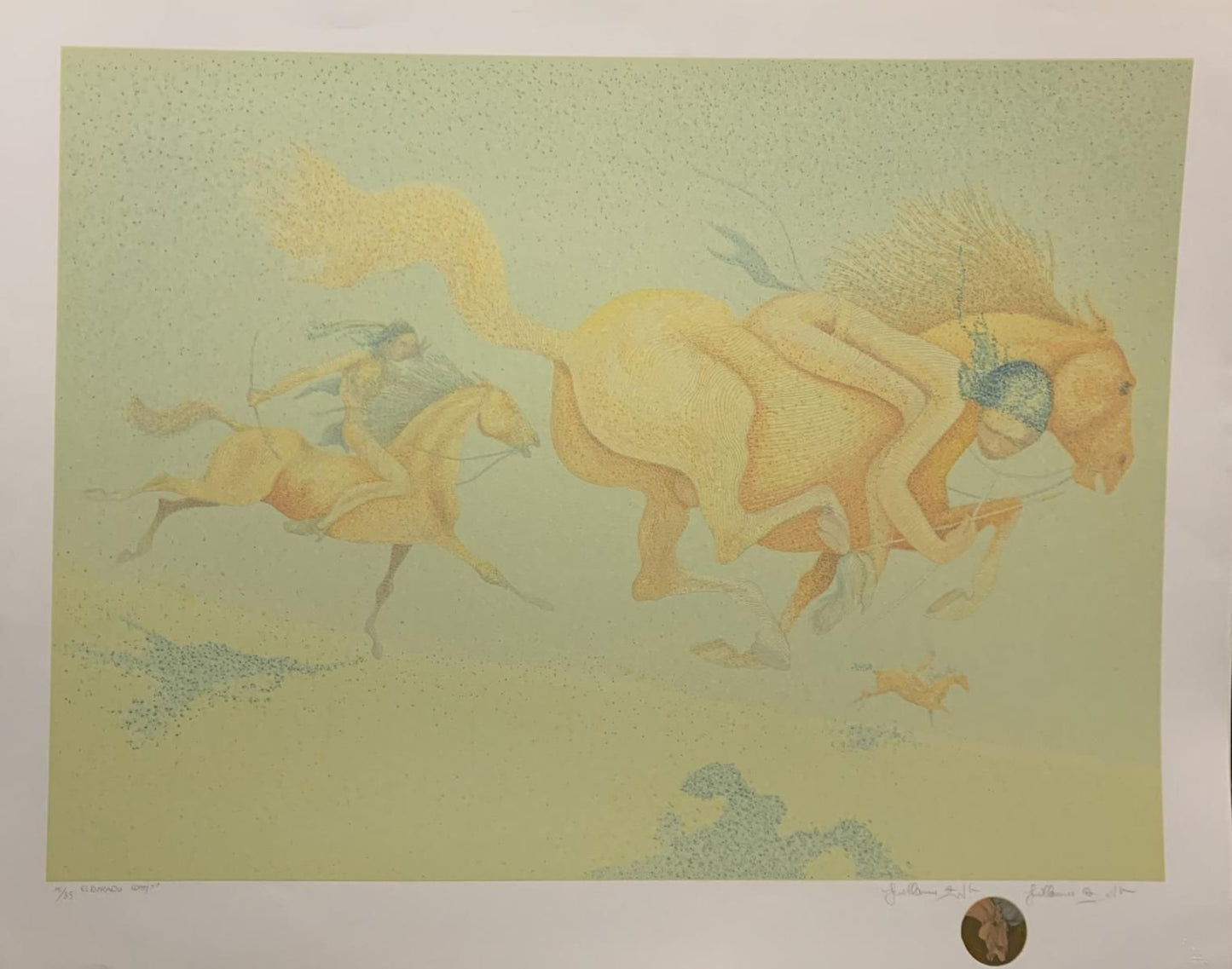 Guillaume Azoulay- Limited edition serigraph with hand drawn remarque "El Dorado 1989"
