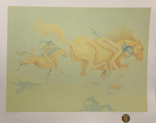 Guillaume Azoulay- Limited edition serigraph with hand drawn remarque "El Dorado 1989"