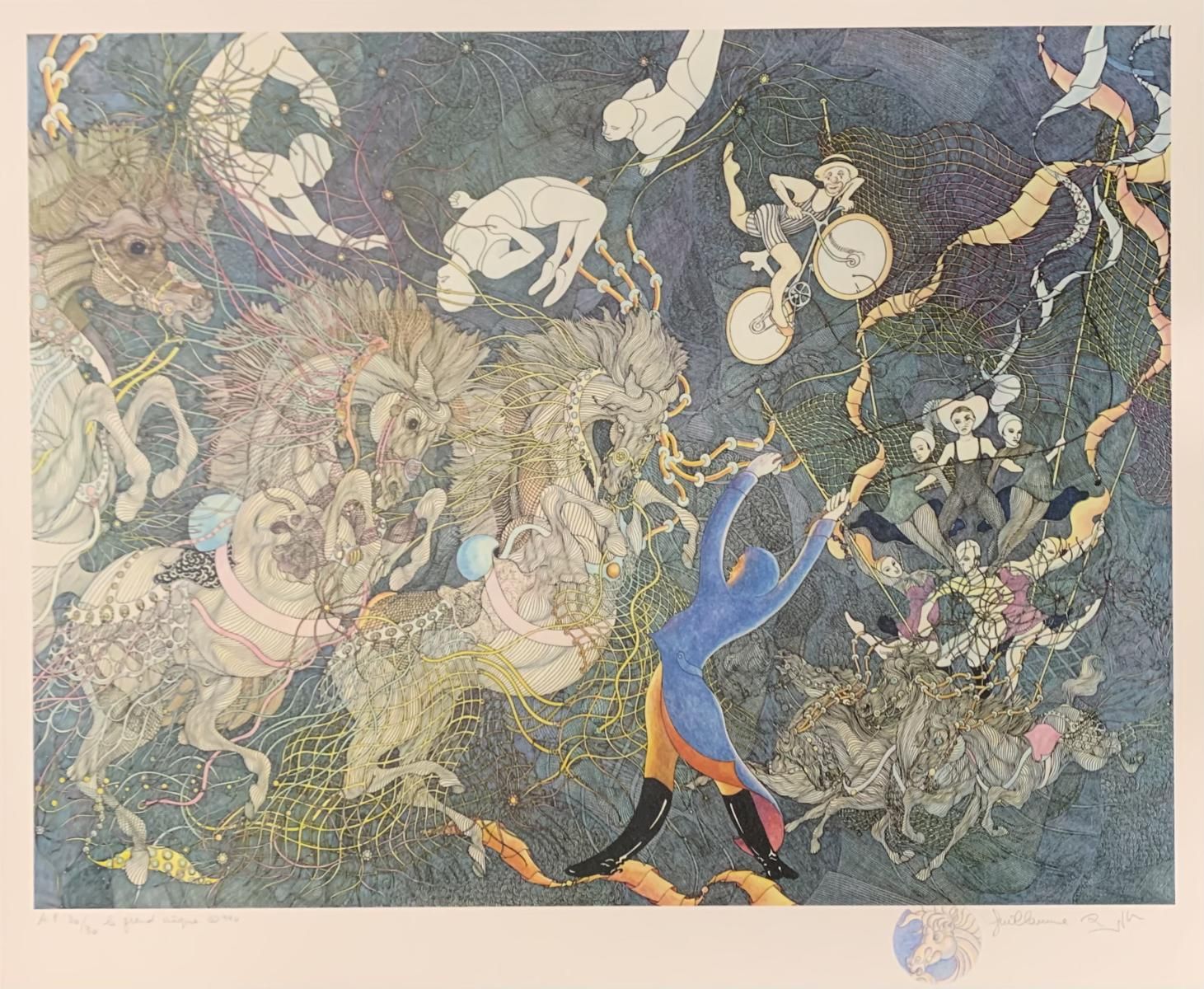 Guillaume Azoulay- Limited edition serigraph with hand drawn remarque "Le Grand Cirque"