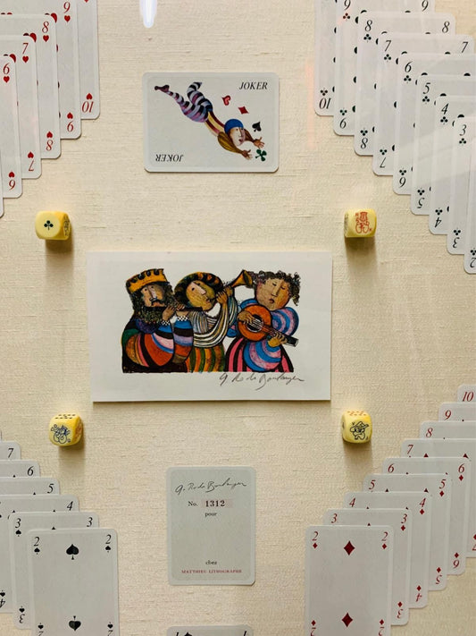 Garciela Rodo  Boulanger- Limited edition lithograph in center "With playing card set"