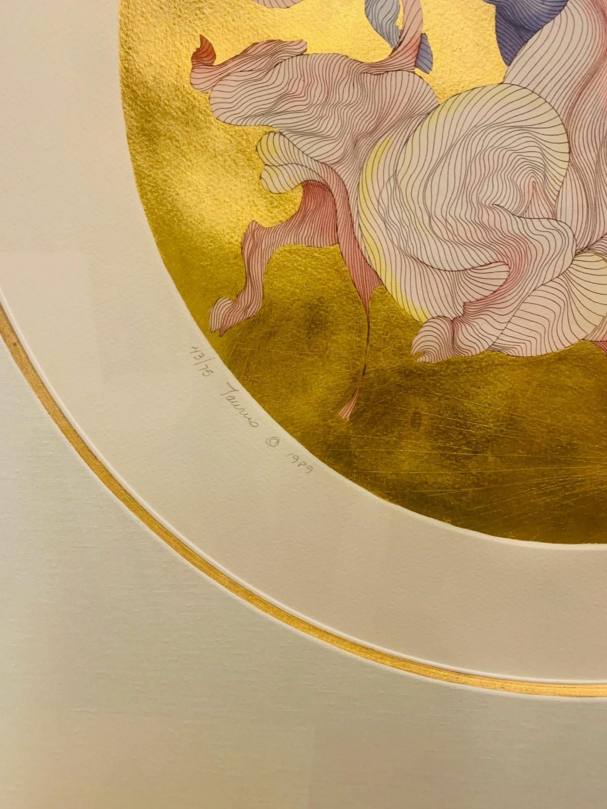 Guillaume Azulay- Hand colored with hand laid gold leaf serigraph