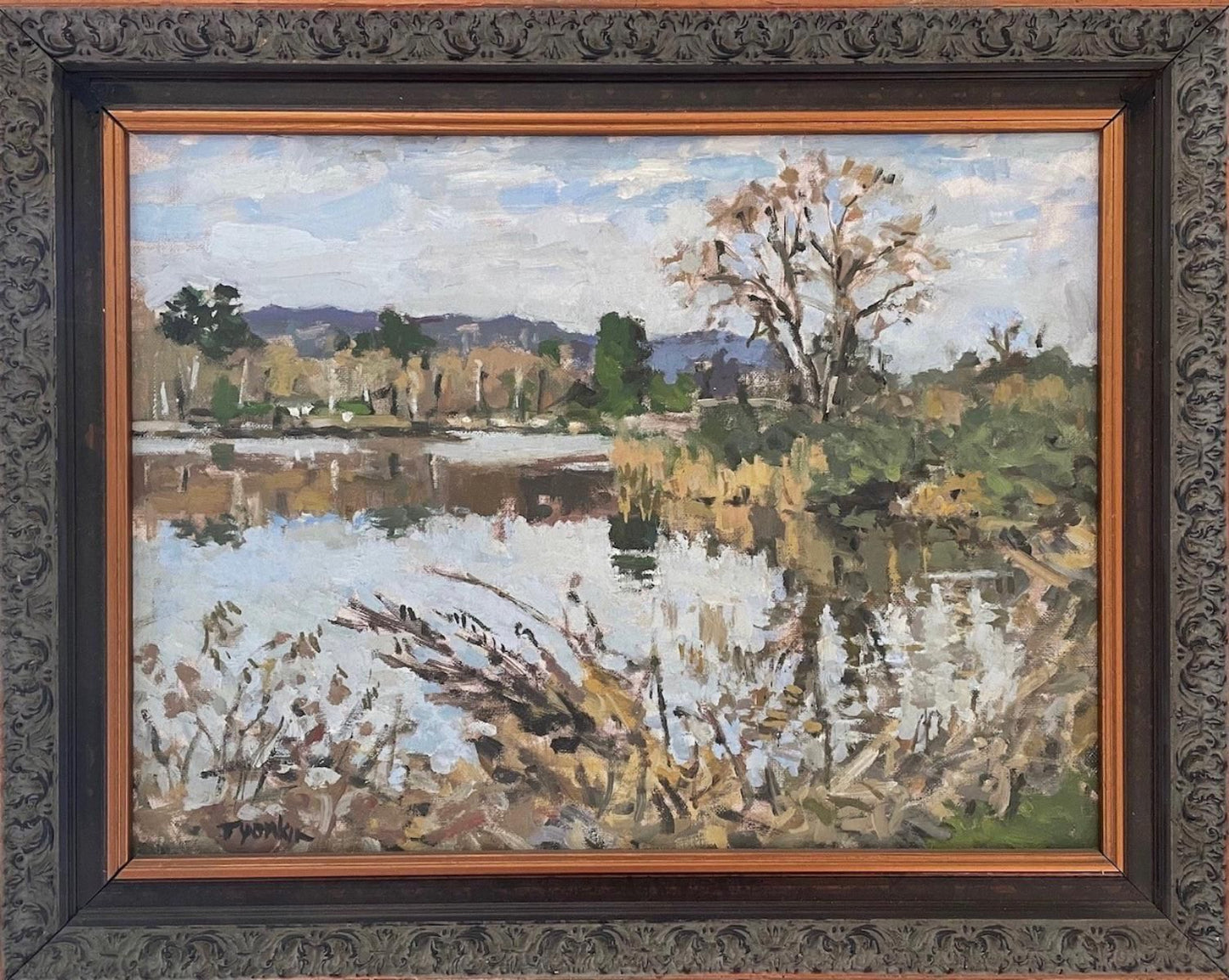 Boris Tyomkin- Oil on board "Balboa Park"