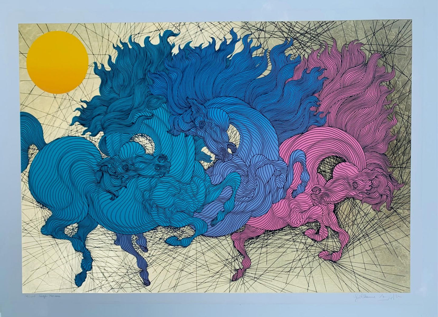 Guillaume Azoulay- Limited edition Serigraph on paper with hand laid gold leaf