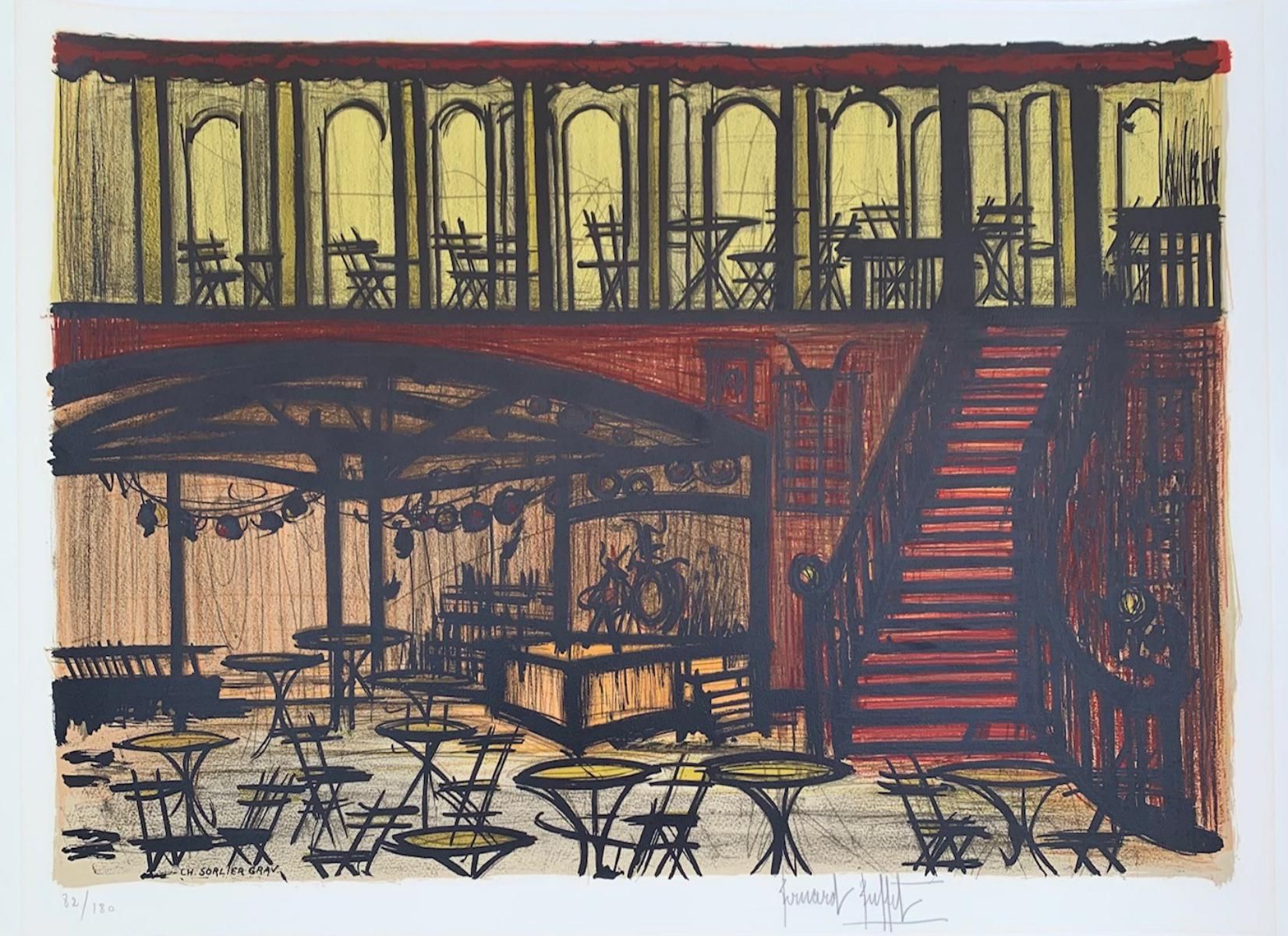Bernard Buffet- Offset lithograph on paper "La Tavern"