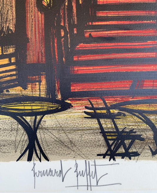 Bernard Buffet- Offset lithograph on paper "La Tavern"