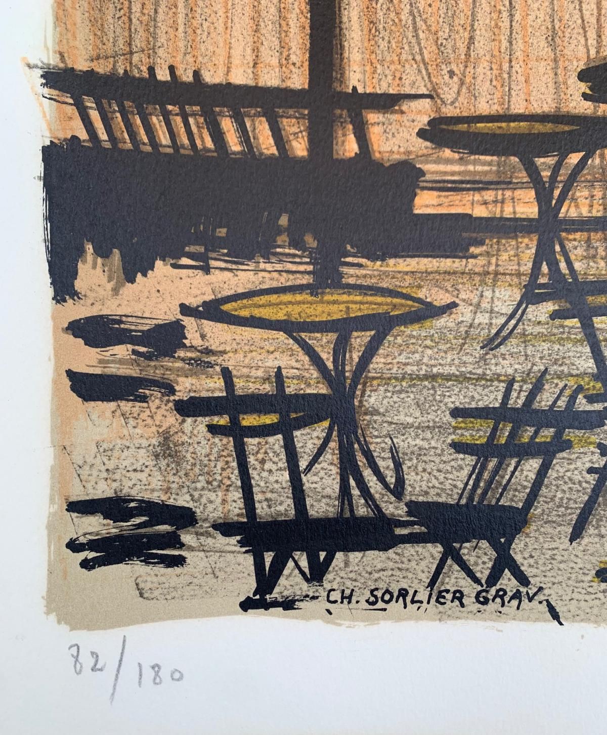 Bernard Buffet- Offset lithograph on paper "La Tavern"