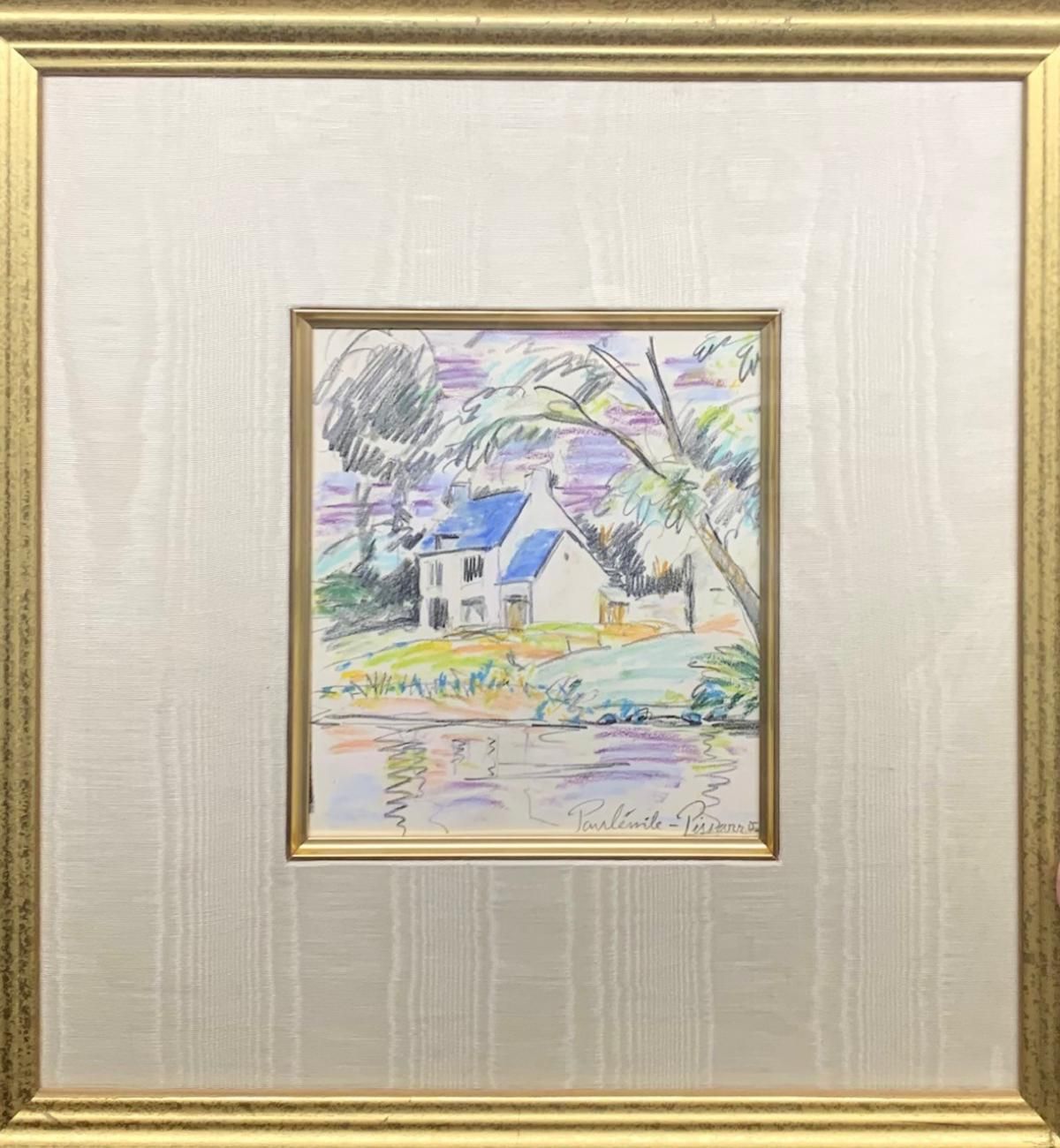 Paul Emmile Pissarro- Pastel Drawing on paper