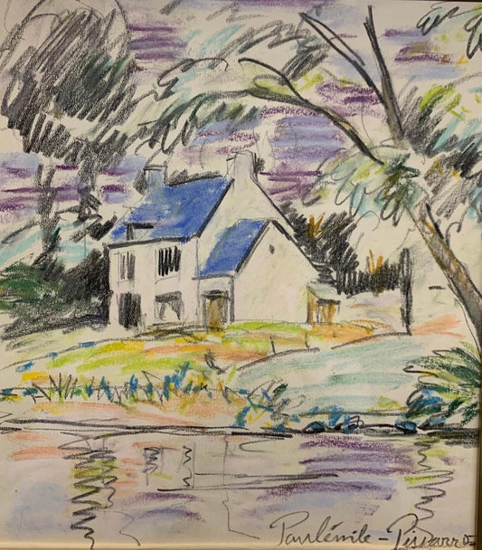 Paul Emmile Pissarro- Pastel Drawing on paper