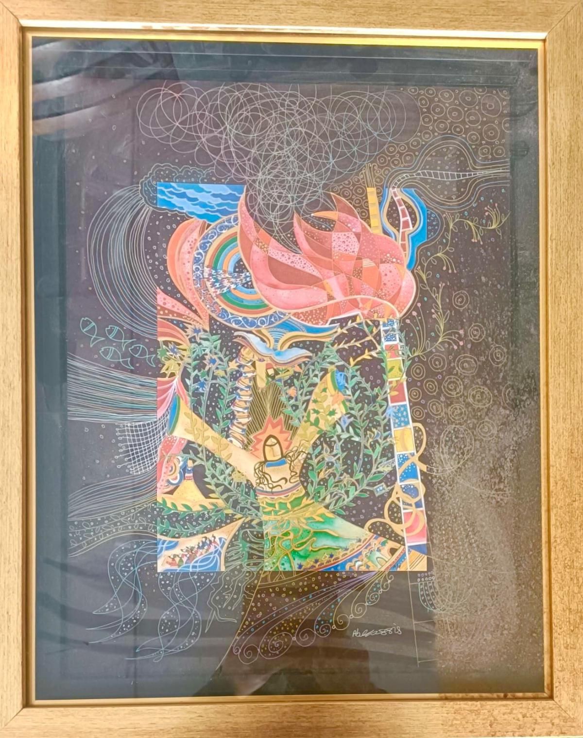 Raphael Abecassis- Mixed media original on panel board