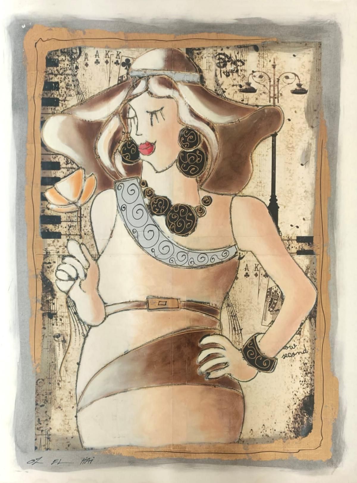 Oz el chai- Original on panel board