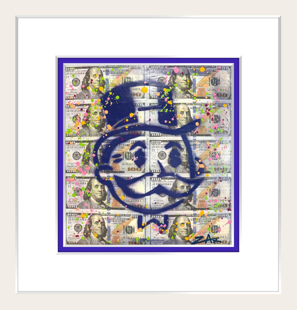 E.M. Zax- 1/1 original one of a kind hand painted and collage on panel