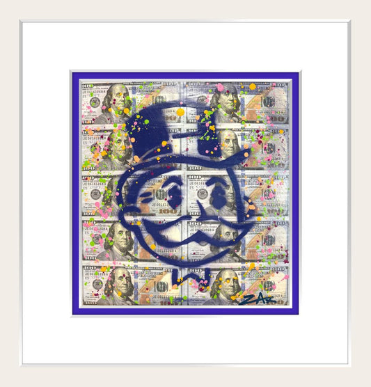 E.M. Zax- 1/1 original one of a kind hand painted and collage on panel