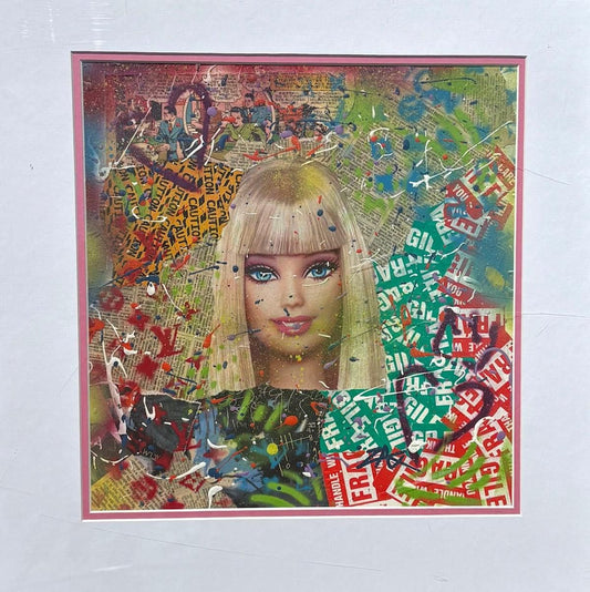 E.M ZAX- 1/1 collage and paints one of a kind on panel