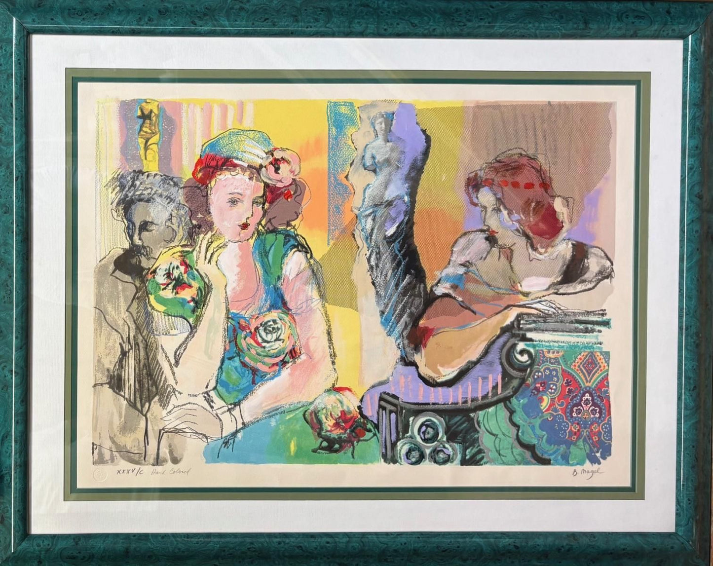 Bati­a Magal-Hand colored limited edition lithograph on paper