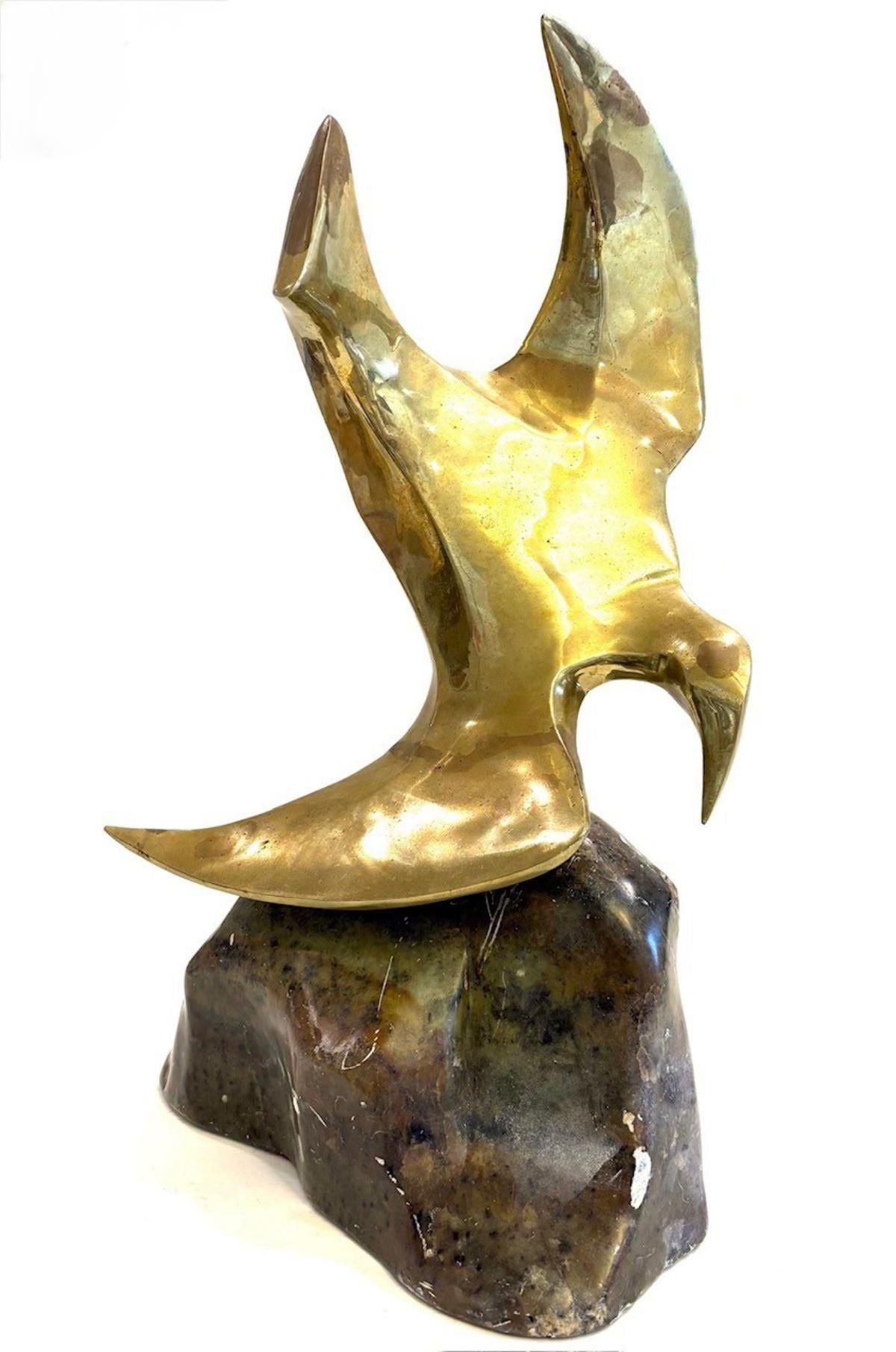 Joana Drummond- Gilt patinated bronze sculpture "Dove"