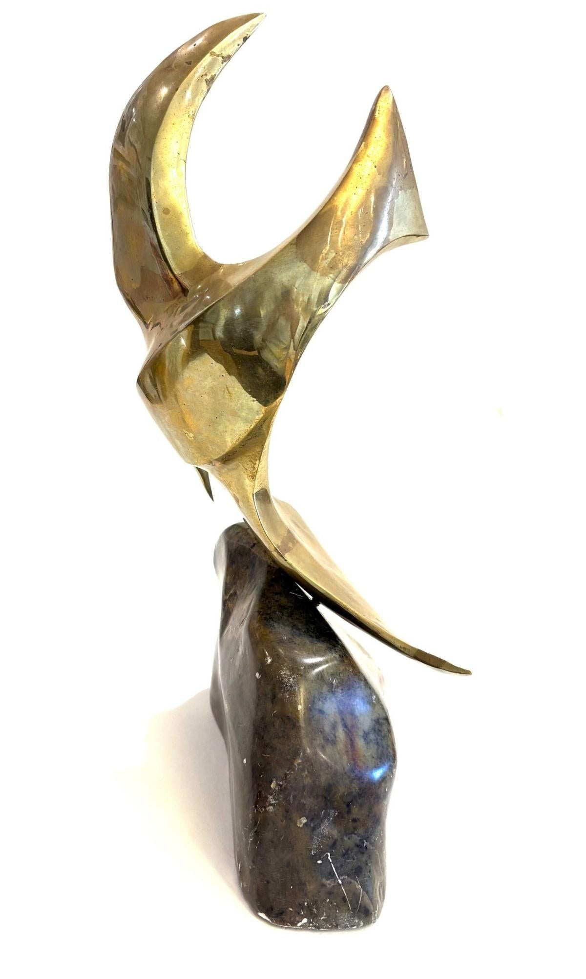 Joana Drummond- Gilt patinated bronze sculpture "Dove"