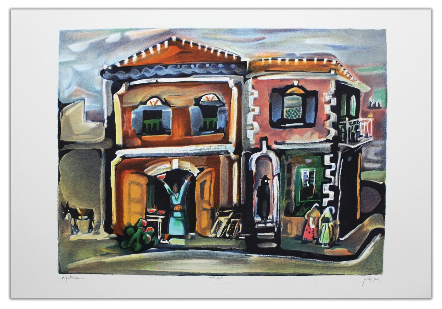 Nachum Gutman- Original Lithograph "The Watermelon Vendor"