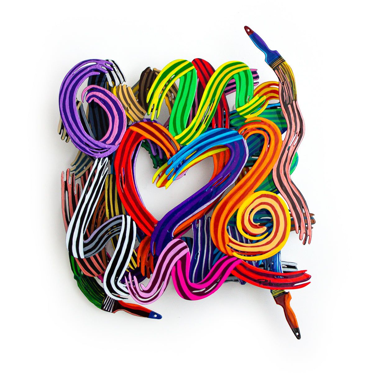 Patricia Govezensky- Original Painting on Cutout Steel "Work of Heart (Mini Series)"