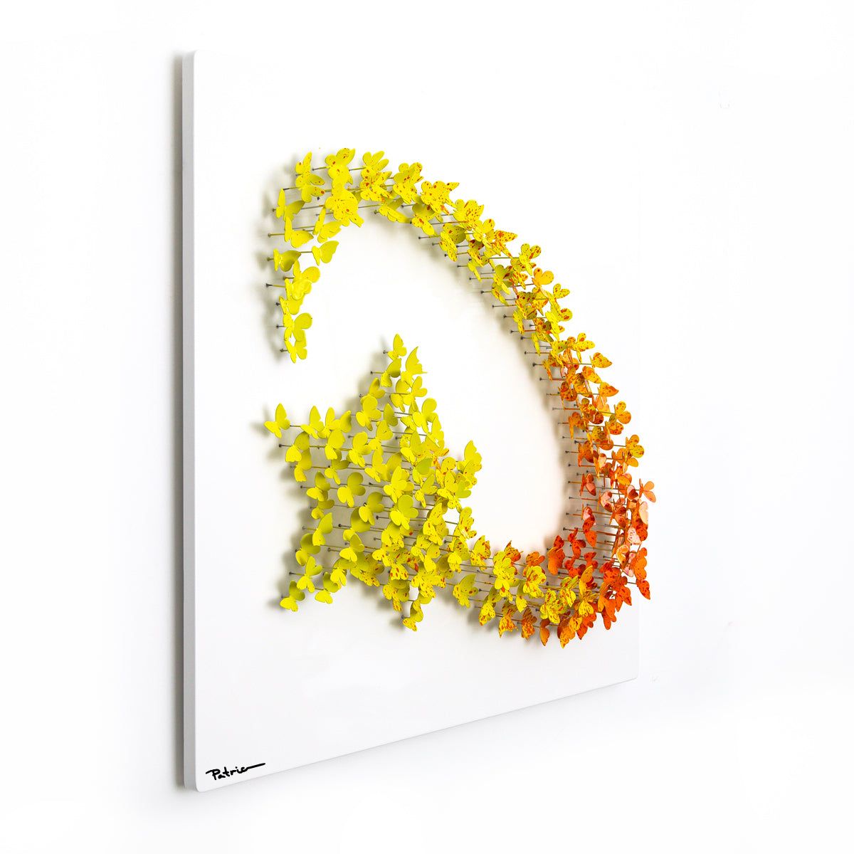 Patricia Govezensky- Original 3D Metal Art on Wood "Celestial Bloom"