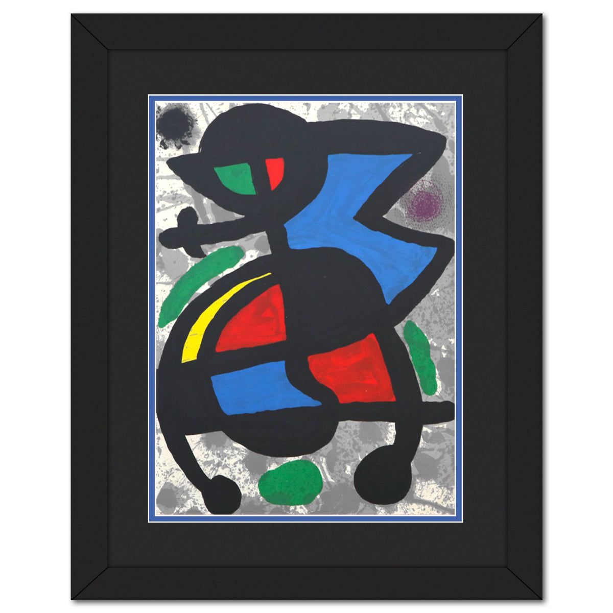 After Joan Miro- Lithograph on Rivoli paper "DLM186 - Oiseau de feu"