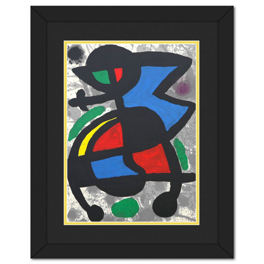 After Joan Miro- Lithograph on Rivoli paper "DLM186 - Oiseau de feu"