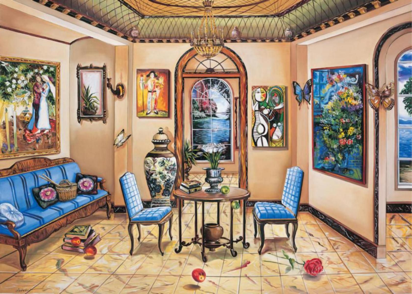 Alexander Astahov- Original Giclee on Canvas "Dining with the Master"