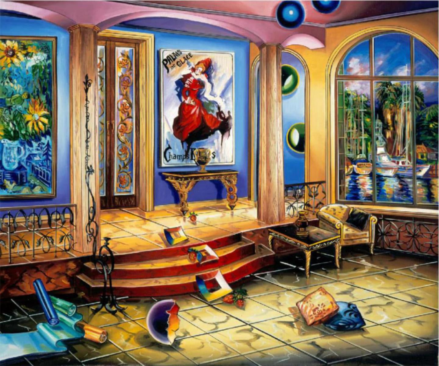 Alexander Astahov- Original Giclee on Canvas "Modern Room"