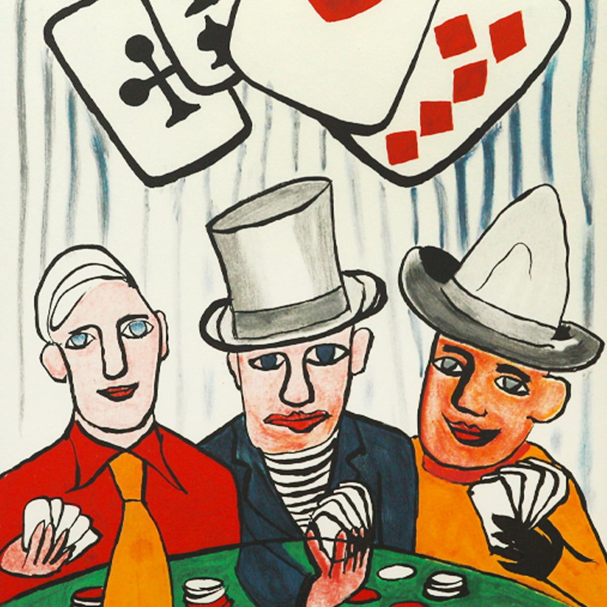Alexander Calder- Lithograph "DLM212 - JOUEURS DE CARTES I"