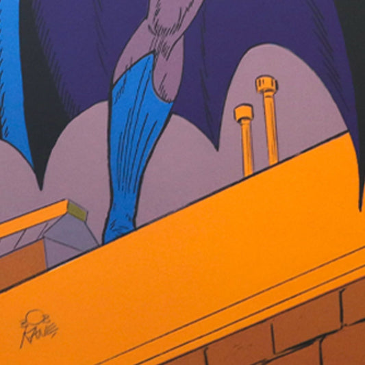 Bob Kane (1915-1998)- Original Lithograph "Batman Over Gotham"