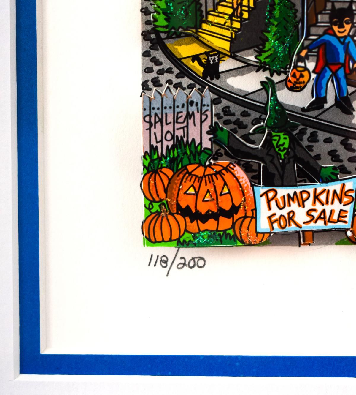 Charles Fazzino- 3D Construction Silkscreen Serigraph "Seasonally Boston (Blue)"