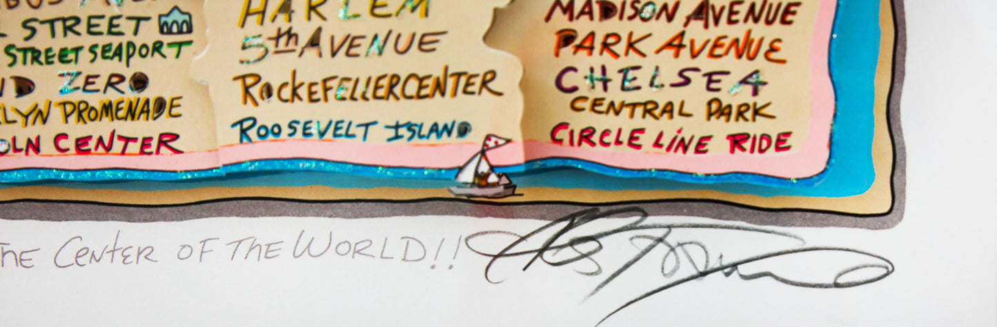 Charles Fazzino- 3D Construction Silkscreen Serigraph "NEW YORK IS, (Black)"