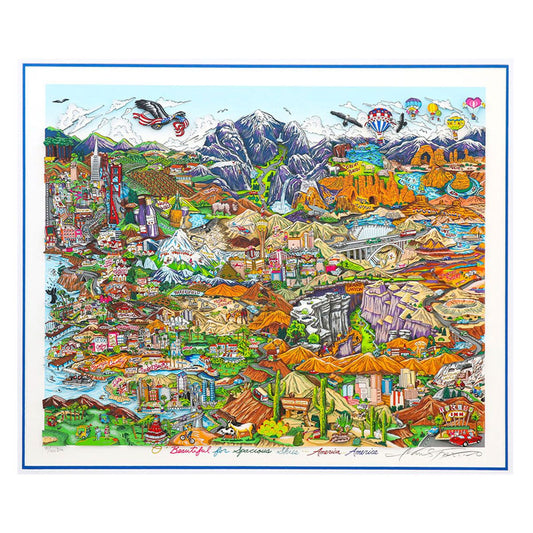 Charles Fazzino- 3D Construction Silkscreen Serigraph "O BEAUTIFUL FOR SPACIOUS SKIES, AMERICA, AMERICA"
