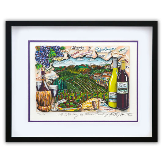 Charles Fazzino- 3D Construction Silkscreen Serigraph "A Tasting in Wine Country"