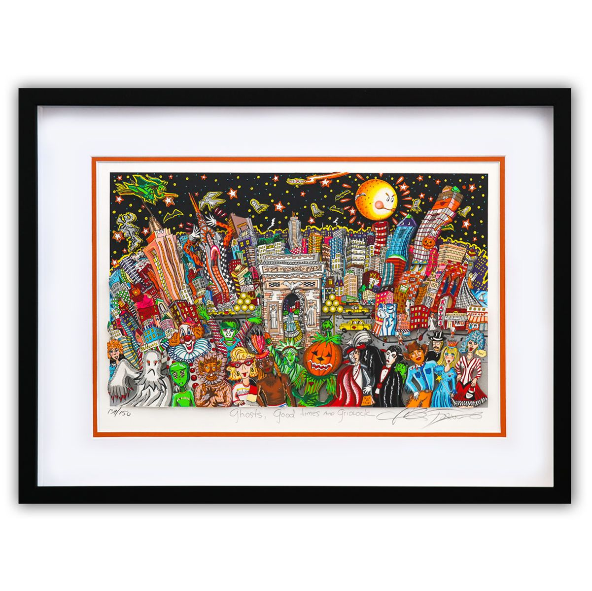 Charles Fazzino- 3D Construction Silkscreen Serigraph "Ghosts, Good Times, and Gridlock"