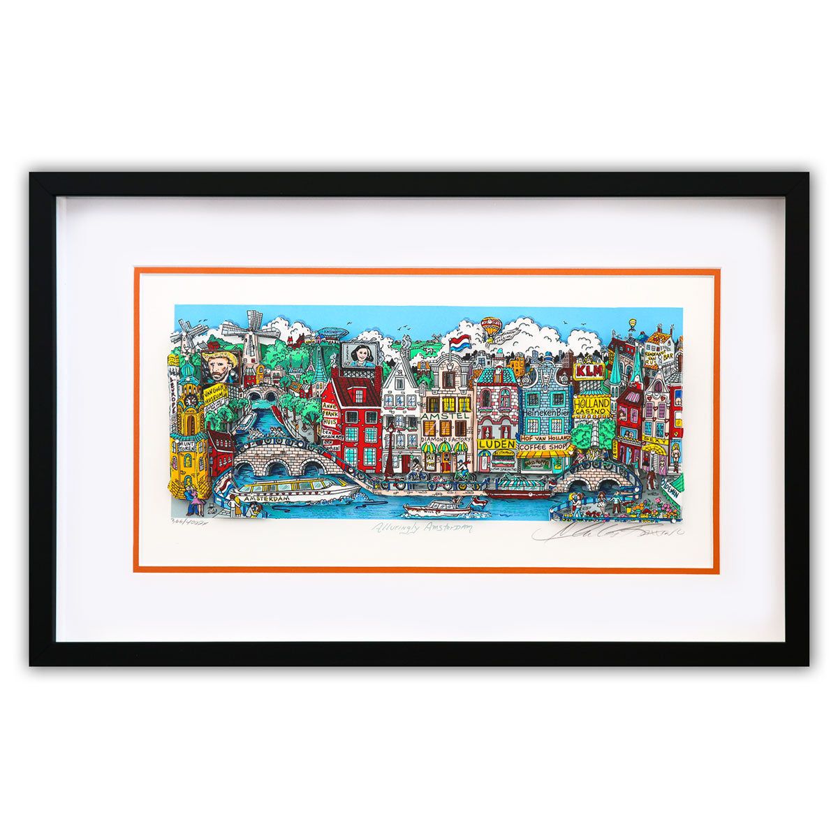 Charles Fazzino- 3D Construction Silkscreen Serigraph "Alluringly Amsterdam"