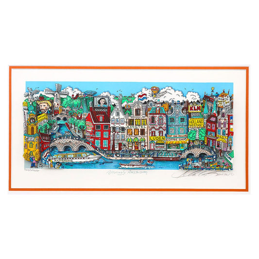 Charles Fazzino- 3D Construction Silkscreen Serigraph "Alluringly Amsterdam"