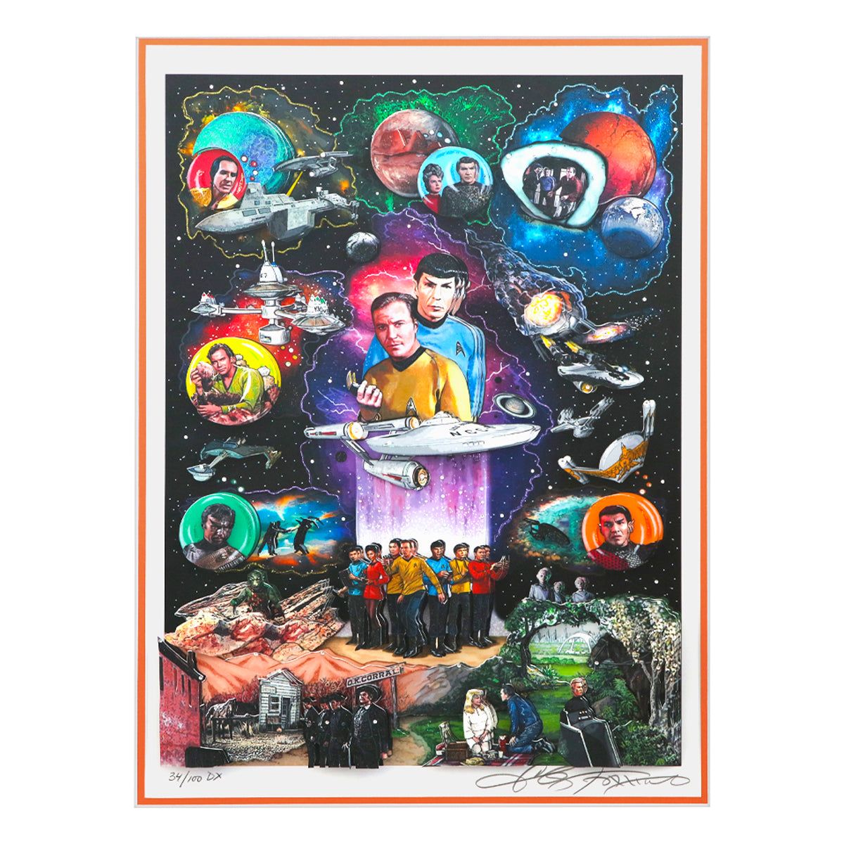 Charles Fazzino- 3D Construction Silkscreen giclee on paper "STAR TREK: THE BEGINNING"