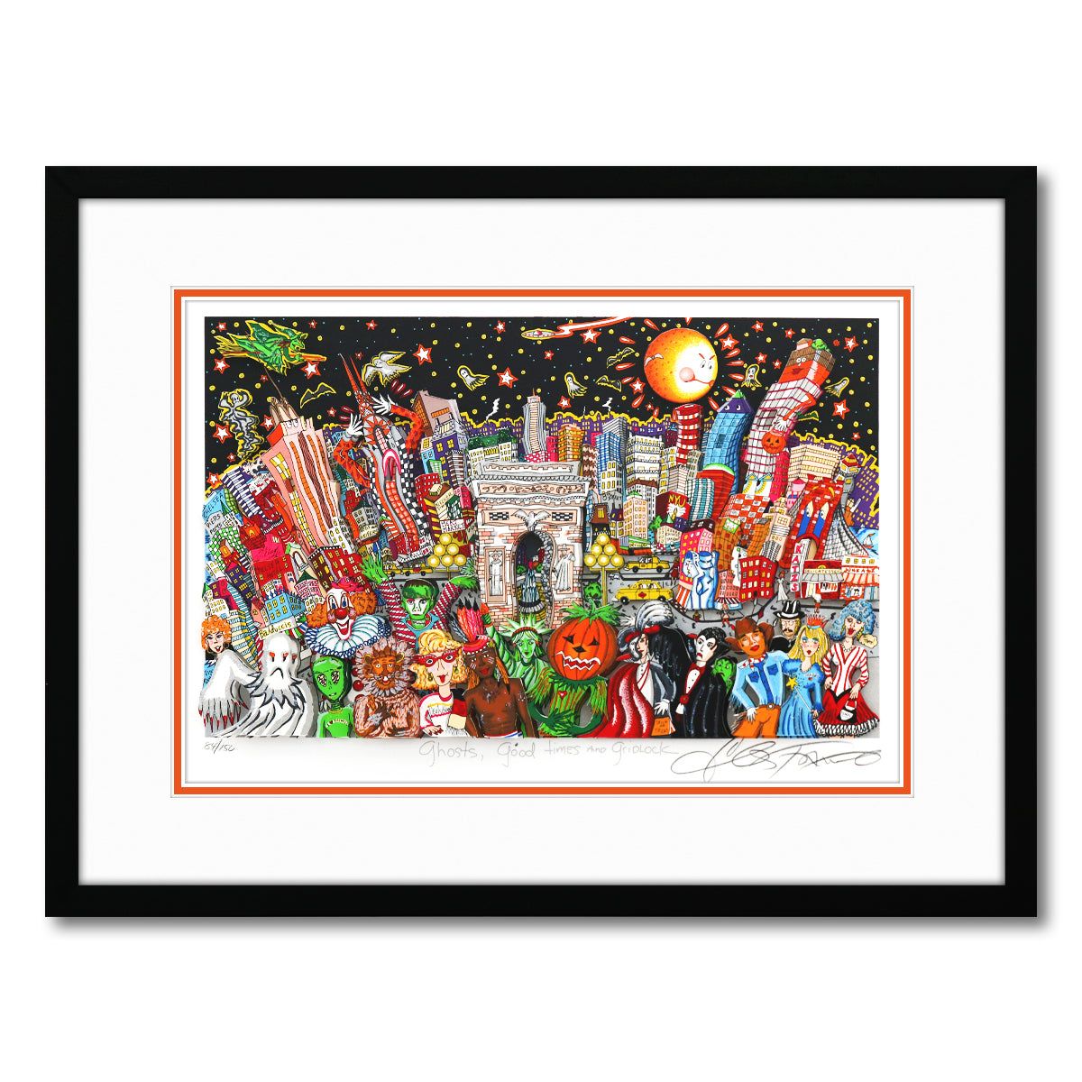 Charles Fazzino- 3D Construction Silkscreen Serigraph "Ghosts Good Times and Gridlock"