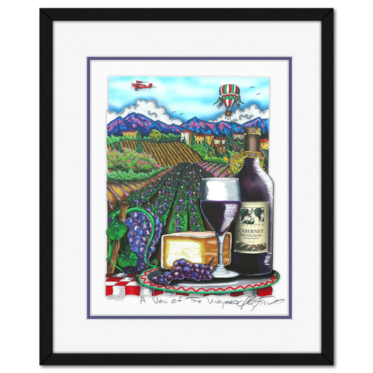Charles Fazzino- 3D Construction Silkscreen Serigraph "A View of the Vineyard"