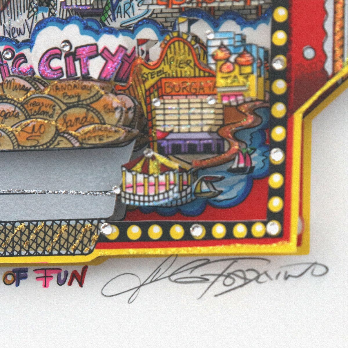 Charles Fazzino- 3D Construction Silkscreen Serigraph "Slots of Fun"