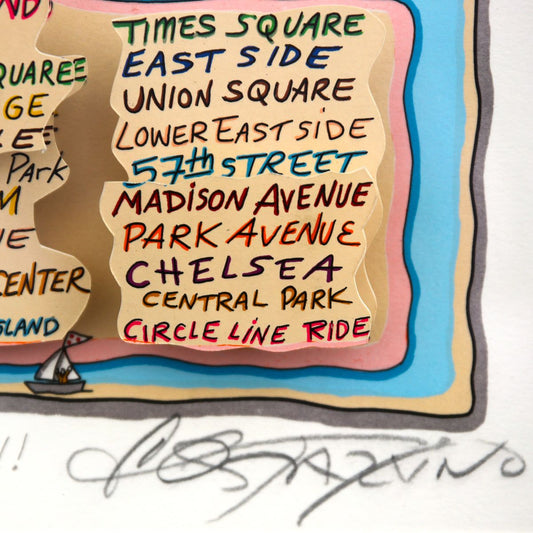 Charles Fazzino- 3D Construction Silkscreen Serigraph "NEW YORK IS, "