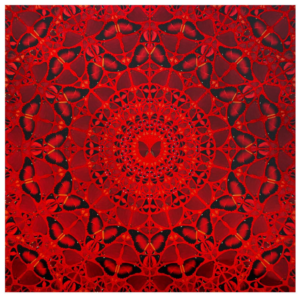 Damien Hirst- Laminated Giclee print on aluminium composite, screen printed with glitter "H10-4 Suiko"