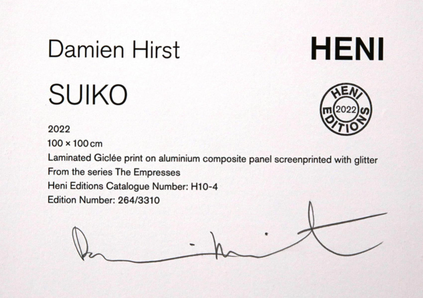 Signed and numbered on the label