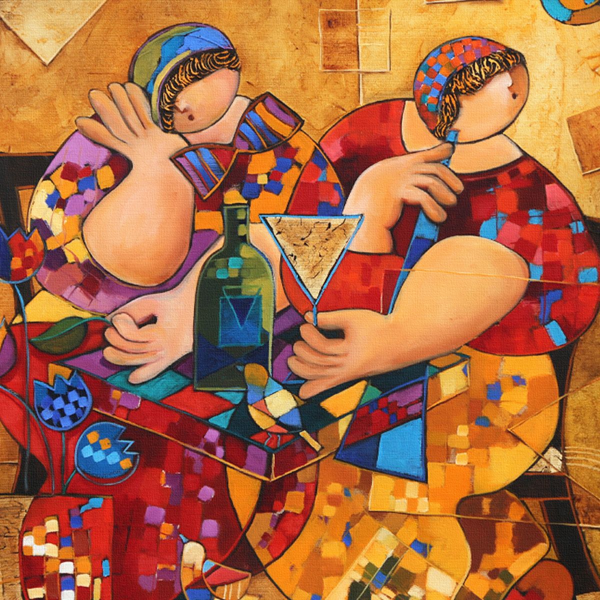 Dorit Levy- Original Oil Canvas "Cocktail Party"