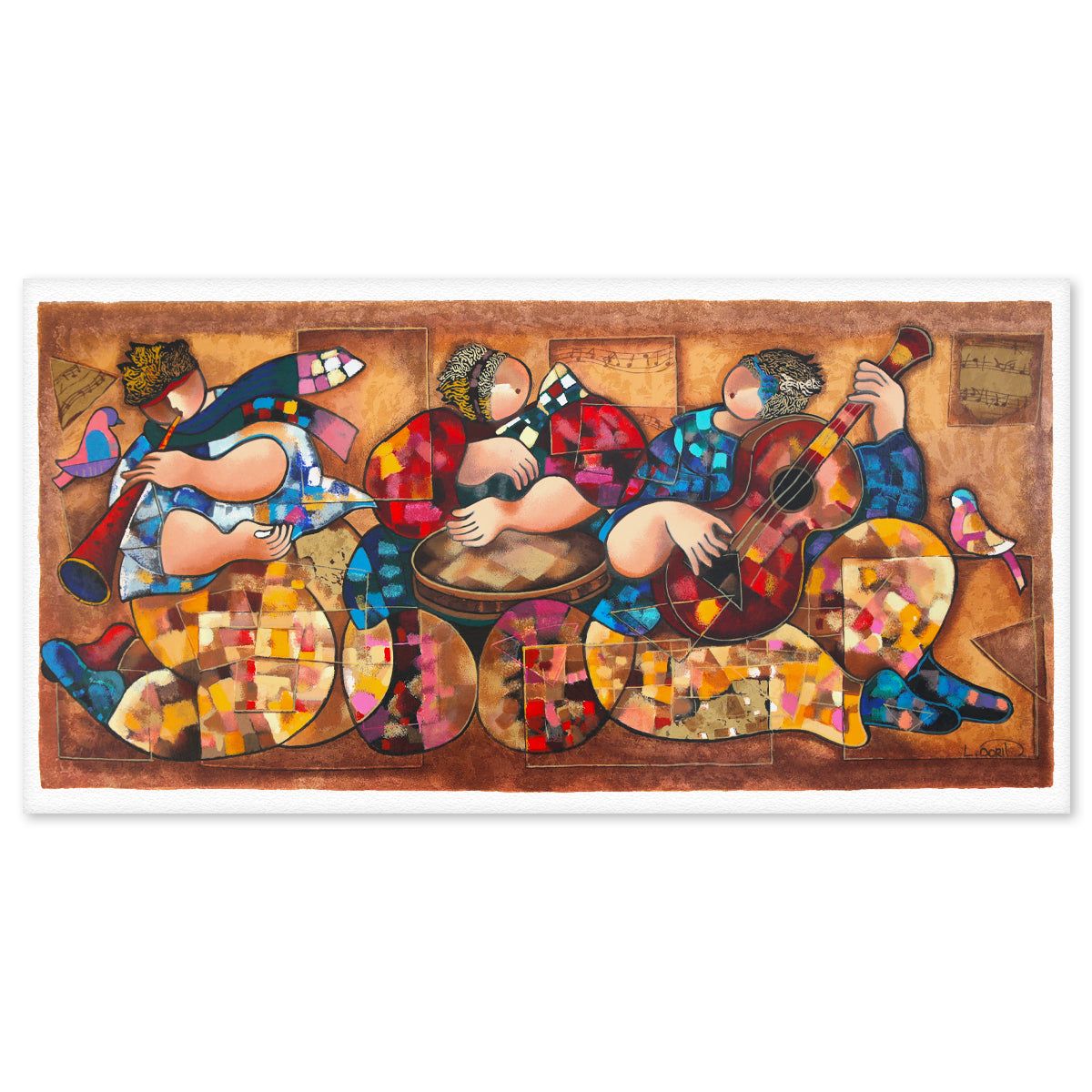 Dorit Levy- Serigraph "Ethnic Music Players"