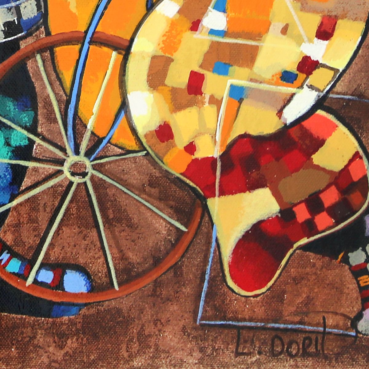 Dorit Levy- Hand Embelished Serigraph on Canvas "Festival"