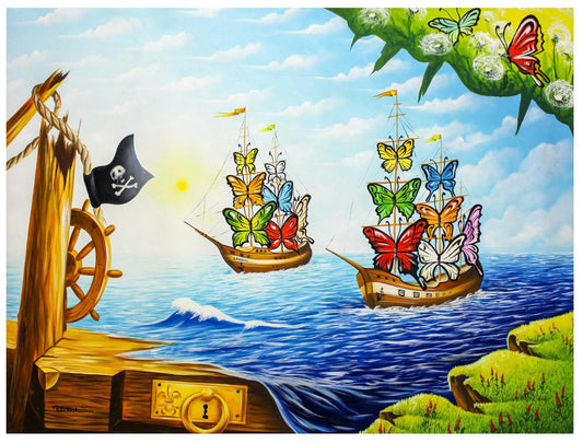 Eugene Poliarush- Original Oil on Canvas "Boat Of Flowers"