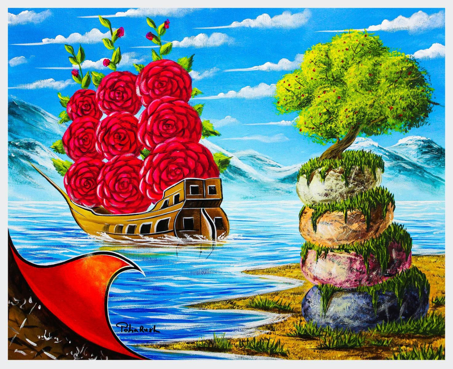 Eugene Poliarush- Original Oil on Canvas "Mountains View"